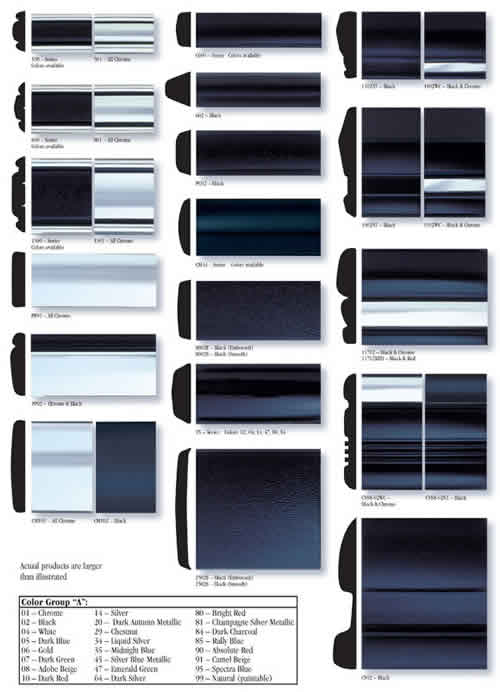 body side moldings chart